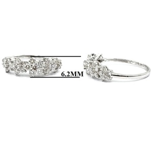Bague de mariage et d'anniversaire en or blanc 18 carats de qualité supérieure de Hong Kong, sertie de diamants naturels taille brillant en forme de poire et de fleur - Product Image 2