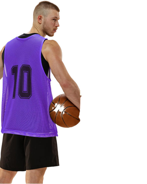Custom Mesh Basketball Pinnies | Reversible Training Bibs | Numbered Soccer Vests for Teams