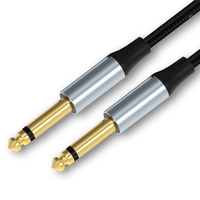 Kabel Audio Gitar Elektrik 6.5mm Male ke 6.5mm Male dengan Konektor 6.35 Male untuk Koneksi Mixer Dua Inti Kabel Audio Mono
