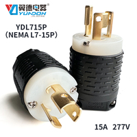 Enchufe de Extensión de Cobre/Nylon NEMA L715P 15A 277V para Conexión de Generador Eléctrico Industrial de Alta Potencia