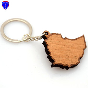 Personnalisez-moi! Porte-clés de maison en bois Porte-clés en métal en bois vierge Fabrication de porte-clés croisés en bois - Product Image 3