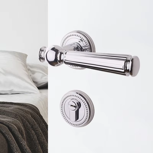 Security Door <b>Handle</b> and <b>Lock</b> Set Modern Vintage Gold Zinc Alloy with Pure Copper <b>Lock</b> Cylinder for Villas and Hotels - Product Image 5