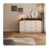 Coiffeuse de maquillage pour chambre à coucher avec commode rétractable à 6 tiroirs