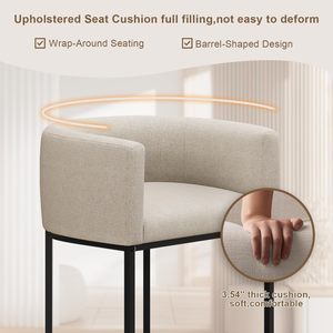 Tabouret <span class=keywords><strong>de</strong></span> <span class=keywords><strong>bar</strong></span> moderne ALINUNU <span class=keywords><strong>en</strong></span> forme <span class=keywords><strong>de</strong></span> seau <span class=keywords><strong>avec</strong></span> dossier et accoudoirs, tabouret <span class=keywords><strong>de</strong></span> <span class=keywords><strong>bar</strong></span> rembourré <span class=keywords><strong>en</strong></span> <span class=keywords><strong>tissu</strong></span> <span class=keywords><strong>de</strong></span> lin, <span class=keywords><strong>chaise</strong></span> d'îlot <span class=keywords><strong>de</strong></span> cuisine - Product Image 4