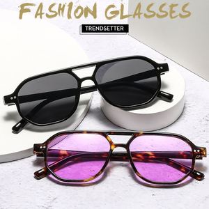 Gafas de Sol de Piloto con Logotipo Personalizado 2025, Lentes Transparentes Retro Estilo Océano, Remaches Poligonales, Protección UV400, Doble Puente, para Hombre y Mujer - Product Image 2