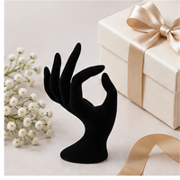 Support de Présentation Personnalisé pour Vitrine, Présentoir à Anneaux Floqué Noir, Support Composé pour Bijoux