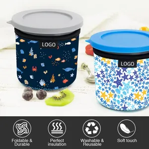Diseño de logotipo impreso personalizado 16oz Funda de helado de neopreno aislada reutilizable