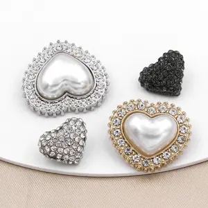 Sewing Flat Shank Button Coat Buttons For Sale white round rhinestone pearl button for coat