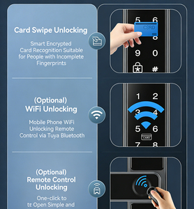 Waterproof Outdoor Aluminum Wood <strong>Door</strong> Smart Lock Fingerprint Tuya for TT Lock Gate Security <strong>Door</strong> <strong>Knob</strong> Multiple Cloud - Product Image 3