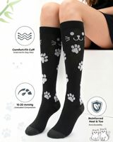 Chaussettes de compression pour femmes, haute qualité, antimicrobiennes, en bambou, 15-20 mmHg, hauteur genou, chaussettes de compression décontractées sans couture