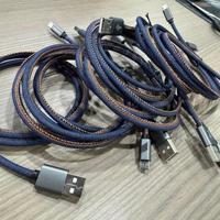 Cable USB PINYI en Stock, Cable USB-Micro con Textura de Mezclilla, Cable USB Trenzado de Mezclilla para Teléfono, Cámara, Altavoces, Unidades GPS