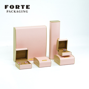 Handmade Luxury Leather Jewelry <b>Box</b> Set with Pink Lid and Base Ring Customizable <b>Gift</b> Packaging for Necklace Ring <b>Earring</b> - Product Image 5