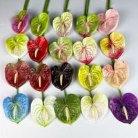 Offre Spéciale – Fleur d'Anthurium Artificielle Effet Naturel, Bourgogne, Verte, Rose, Tige en Latex 60cm pour Arrangements Floraux de Mariage et Décoration Intérieure