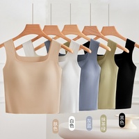 Brasier Para Mujer gilet de couche de base pour femme avec haut à licou minceur tricoté haut blanc accessoire de vêtements à la mode