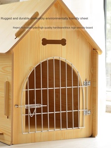Kandang anjing kayu ramah lingkungan pola Solid empat musim Universal Kecil Sedang besar dalam ruangan luar ruangan rumah hewan peliharaan - Product Image 5