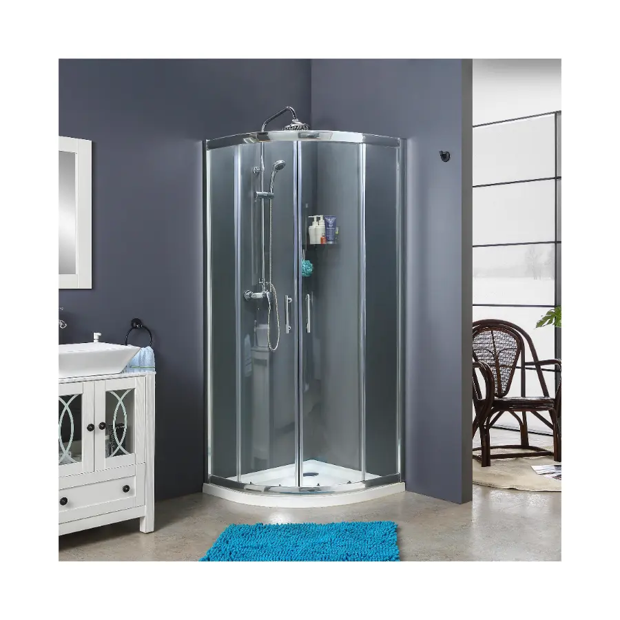 90x90x185cm Quadrant Sliding door with tempered glass Shower Door