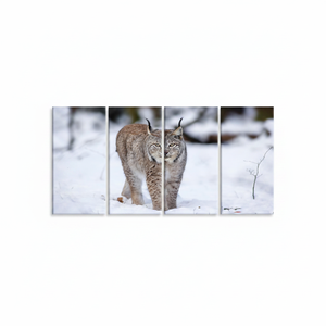 Tableau imprimé sur toile : Lynx majestueux dans un paysage hivernal, lot de 4 toiles - Product Image 2