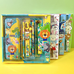 Custom cartoon Design Children Drawing Art Gift with Box Packing Back To School Stationary Home Kids Stationery Set