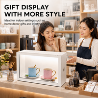 Vitrina con Pantalla LCD Transparente de 49 Pulgadas, Gráficos Animados Holográficos 3D Táctiles, para Interiores de Tiendas Minoristas, con SDK Android Habilitado, 4K
