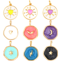Aile d'ange Flash Bolt Moon Star Heart Enamel Attachment for Necklace Bracelet Earring,Handy Craft Jewelry Supply Wholesale K07