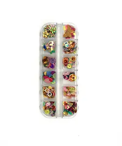 Explosive Models 12 Different Styles Manicure Sequins Flower Nail Sticker Set For Christmas
