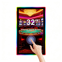 Pantalla Táctil Capacitiva de 32 Pulgadas, 4K 3840x2160, Formato Grande, Borde Luminoso LED, USB, Gabinete Arcade, Máquina Expendedora, KTV, Entretenimiento