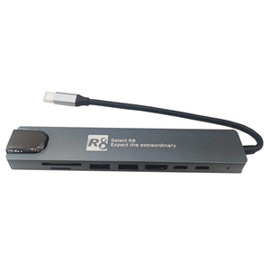 HUB multiport <span class=keywords><strong>USB</strong></span> C Adaptateur multiport Hdtv 4K 30Hz <span class=keywords><strong>4</strong></span> <span class=keywords><strong>USB</strong></span> 3.0 Hub 8 Port <span class=keywords><strong>Dock</strong></span> Station pour ordinateur portable Splitter - Product Image 4