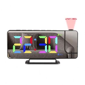 Digital LED Alarm Clock with RGB Projector 4 Color Changing Luminous Display Electronic Dual Alarm for Bedroom Desk or Table - Product Image 1
