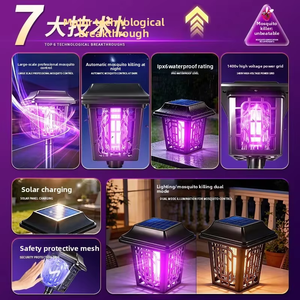 Lampe anti-moustiques solaire pour l'intérieur et l'extérieur, étanche, avec lumière chaude et lumière UV, portable, sans fil, anti-insectes - Product Image 6