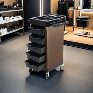 Chariot de Salon à Roulettes Moderne en Plastique avec 5 Tiroirs, Organisateur de Rangement Mobile pour Salon de Beauté, Barbier et Spa - Product Image 6