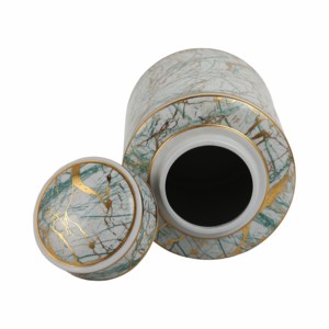 Vaso Decorativo in Ceramica con Coperchio, Elemento Moderno per Soggiorno, Camera da Letto, Ufficio, Esposizione su Scrivania, Vaso per Fiori, Arredamento Casa - Product Image 5