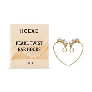 HOEXE Pearl Twist Ear <b>Hooks</b> One-piece Female Temperament Hundred Match Ear Clip <b>Earrings</b> Twist Pearl Ear <b>Hooks</b> - Product Image 2