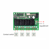 Module récepteur de relais 4 canaux DC 12V avec télécommande RF universelle 4 canaux 433 Mhz