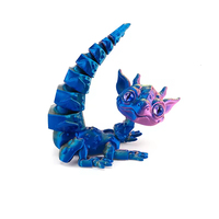 3D-Gedrucktes Niedliches Buntes Drachen-Spielzeugmodell mit Beweglichen Gelenken Inspiriert von Frozen-Glas für Kinder-Autodekoration Tiere Dinosaurier