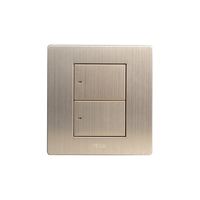Interrupteur mural MGA Factory Silver High Standards Ultra Flat 2 Gang 2 voies avec indicateur LED et logo personnalisé