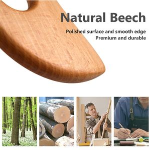 Tabla de madera de haya para masaje Gua Sha anticelulítico, removedor de callos para pies, herramienta de terapia de madera para modelar el cuerpo - Product Image 4