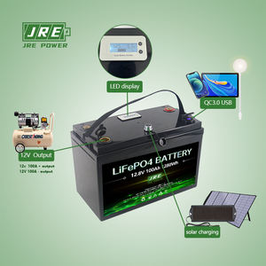 12V 100Ah JREPower OEM LiFePO4 recargable Li-Ion almacenamiento prismático batería de iones de litio LiFePO4 batería - Product Image 2