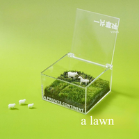 Mini Maceta de Musgo Acrílico Verde Hecha a Mano para Escritorio, Planta en Maceta Creativa para Oficina, Micro-Paisaje Curativo, Regalo Novedoso para Mesa de Jardín