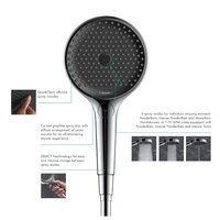 Purorigin Pommeau de Douche à Main ABS Plaqué 3 Modes Haute Pression Sortie Unique Grand Panneau 15cm Filtre Eau Dure Garantie 5 Ans