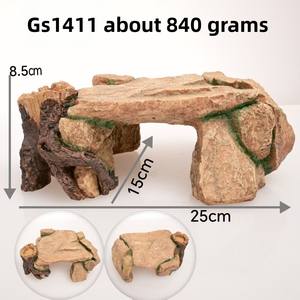 Caverne cachette pour reptiles, plateforme <span class=keywords><strong>de</strong></span> <span class=keywords><strong>bain</strong></span> <span class=keywords><strong>de</strong></span> <span class=keywords><strong>soleil</strong></span> pour tortues, décor <span class=keywords><strong>de</strong></span> terrarium en résine naturelle, roche d'escalade, cachette pour lézards, accessoires pour terrarium - Product Image 2