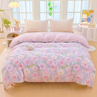 Parure de lit 100 % coton sergé 200 fils, imprimé floral frais, double face, housse de couette respirante et douce pour la peau, drap-housse, OEM