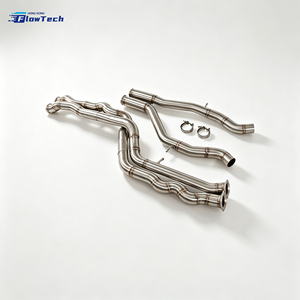 Collecteur intermédiaire égal en longueur FlowTech T304 en acier inoxydable pour BMW F80 M3 F82 M4 S55 3.0T – Amélioration des performances d'échappement avec résonateur - Product Image 6
