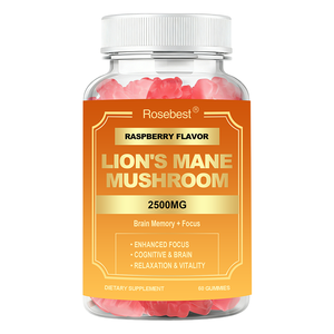 Rosebest, fabricant chinois, formule de saveur personnalisée, logo, emballage, supplément de gommes à mâcher à l'ashwagandha et aux champignons Lion's Mane avec vitamines - Product Image 1