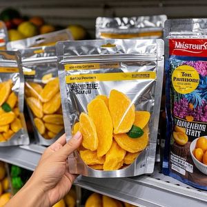 Emballage imprimé personnalisé pour chips Pochette debout en mylar avec fermeture à glissière refermable pour snacks tropicaux/plantain/film barrière aux noix - Product Image 1