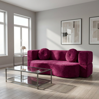 Canapé-Lit d'Angle Modulaire en Velours de Style Moderne, Confortable et Sans Cadre, Idéal pour les Appartements
