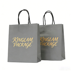 Borse Ecologiche Riutilizzabili <span class=keywords><strong>in</strong></span> <span class=keywords><strong>Carta</strong></span> Kraft con Lamina d'Oro, Shopper Personalizzabili con Logo, Opzioni Personalizzate all'Ingrosso, Borse Nere e Dorate - Product Image 4