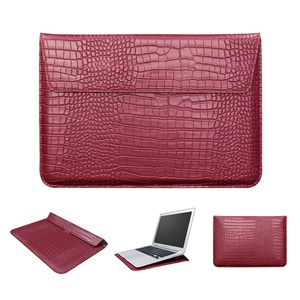 <span class=keywords><strong>Housse</strong></span> pour ordinateur <span class=keywords><strong>portable</strong></span> en <span class=keywords><strong>cuir</strong></span> PU à grain crocodile universelle avec support pour MacBook Air Pro 13 14 15 16 pouces, logo personnalisé - Product Image 1