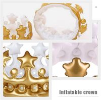 Chapeau de couronne gonflable en PVC pour la célébration d'anniversaire bébé douche Photo accessoires enfants et adultes reine couronne déguisement fête