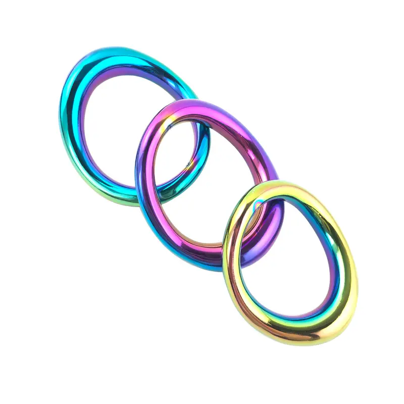 Color Metal Stainless Steel Penis Lock Penis Ring Men Gay Toys