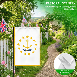 Heavy Duty Custom 12x18 Inch Garden Flag Double Sided USA Rhode Island Gold Anchor Hope Stars Design Porch Decor - Product Image 5